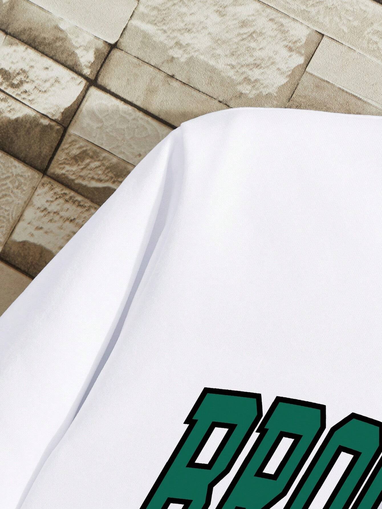 Manfinity Dauomo Men Letter Graphic Thermal Lined Sweatshirt , Fall Winter