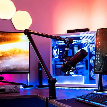 IXTECH Boom Arm - Adjustable 360 Rotatable Microphone Arm - Sturdy Stainless Steel Mic Arm Desk, Table Stand - Foldable Scissor Arm - Stable Microphone Mount Arms for Radio Studio, Podcast, Gaming