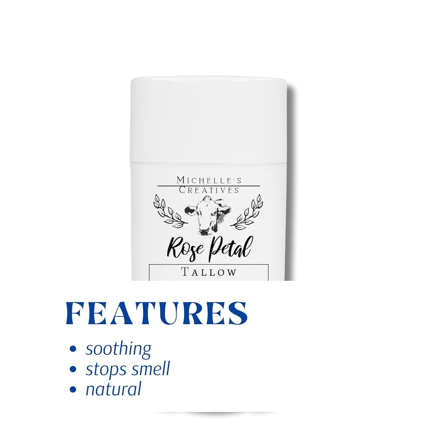 Handmade Tallow Based Deodorant Stick - Handmade with Love and Made with Natural Ingredients - Rose Pearl Deodorant - Natural Deodorant Made with Grass Fed Tallow Organic