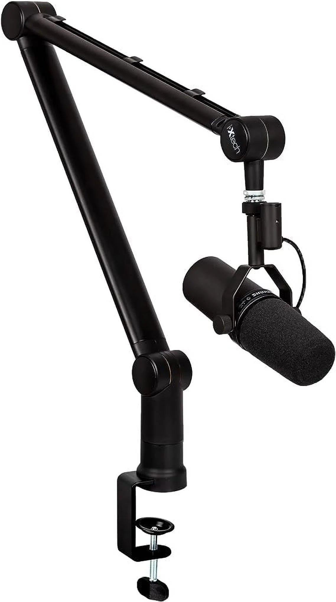 IXTECH Boom Arm - Adjustable 360 Rotatable Microphone Arm - Sturdy Stainless Steel Mic Arm Desk, Table Stand - Foldable Scissor Arm - Stable Microphone Mount Arms for Radio Studio, Podcast, Gaming