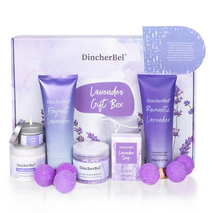 Relaxing Spa Gift Baskets for Women, Bath Spa Day Gifts for Women with Lavender Self Care Gifts - Home Spa Kit for Mom