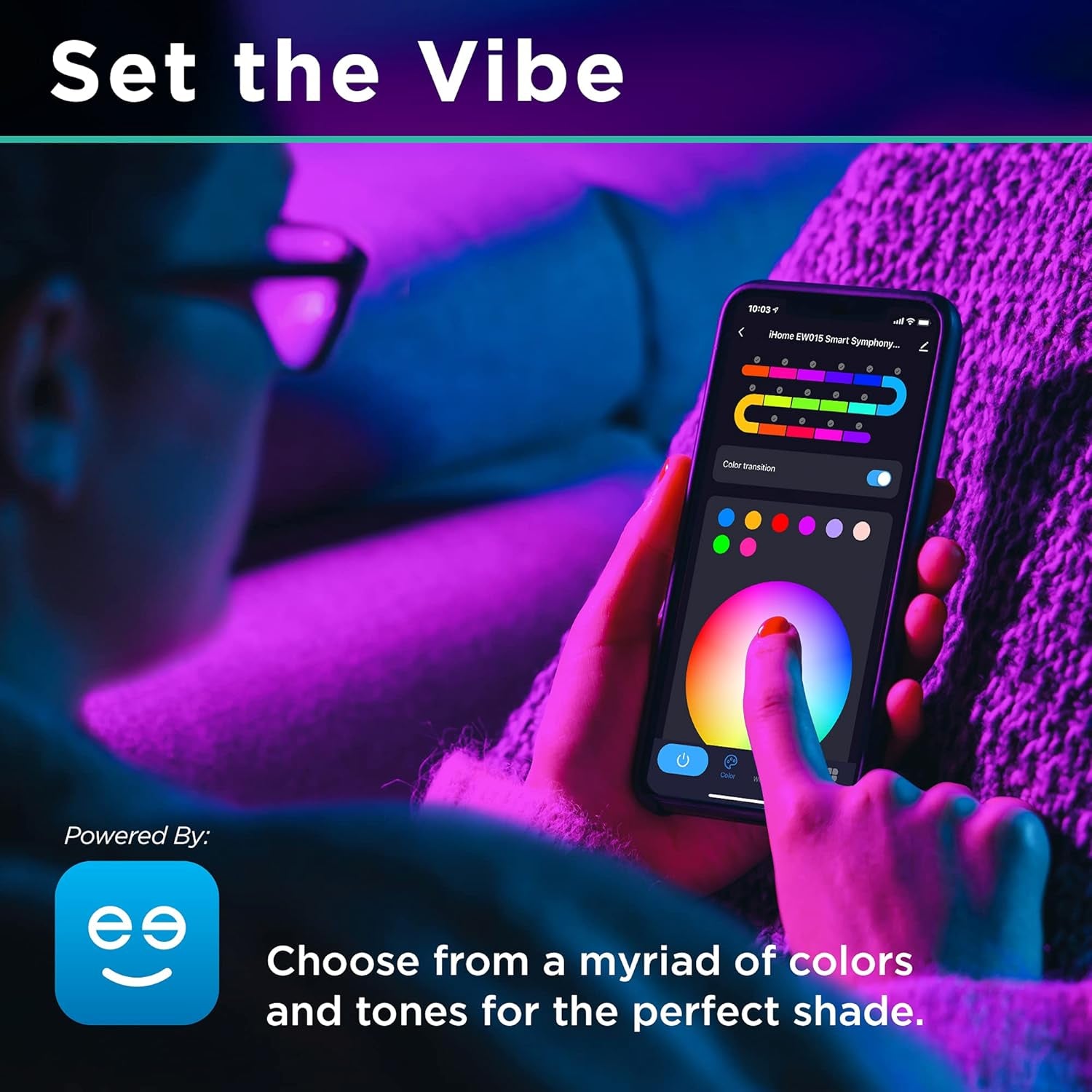 Symphony Segmented LED Smart Strip IP44 Weatherproof, RGBIC Color Changing + Music Sound Sync Wifi Strip Lights, Compatible with Alexa and Google Home, 16.4 Ft