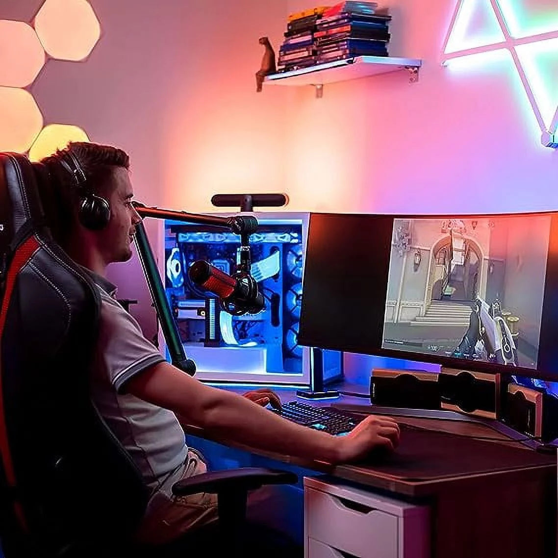 IXTECH Boom Arm - Adjustable 360 Rotatable Microphone Arm - Sturdy Stainless Steel Mic Arm Desk, Table Stand - Foldable Scissor Arm - Stable Microphone Mount Arms for Radio Studio, Podcast, Gaming