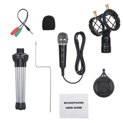 Wired Condenser Microphone for Computer Audio 3.5Mm Studio Mic Video Conferencing Voice Recording Video Chatting KTV Karaoke Mic with Stand for PC Phone