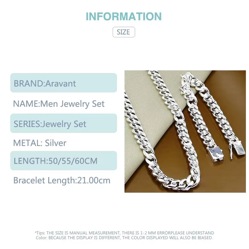 925 Silver Jewelry Sets for Women Men Sideway Necklaces Bracelets Jewelry Gifts