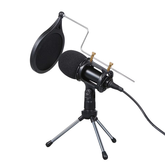 Wired Condenser Microphone for Computer Audio 3.5Mm Studio Mic Video Conferencing Voice Recording Video Chatting KTV Karaoke Mic with Stand for PC Phone
