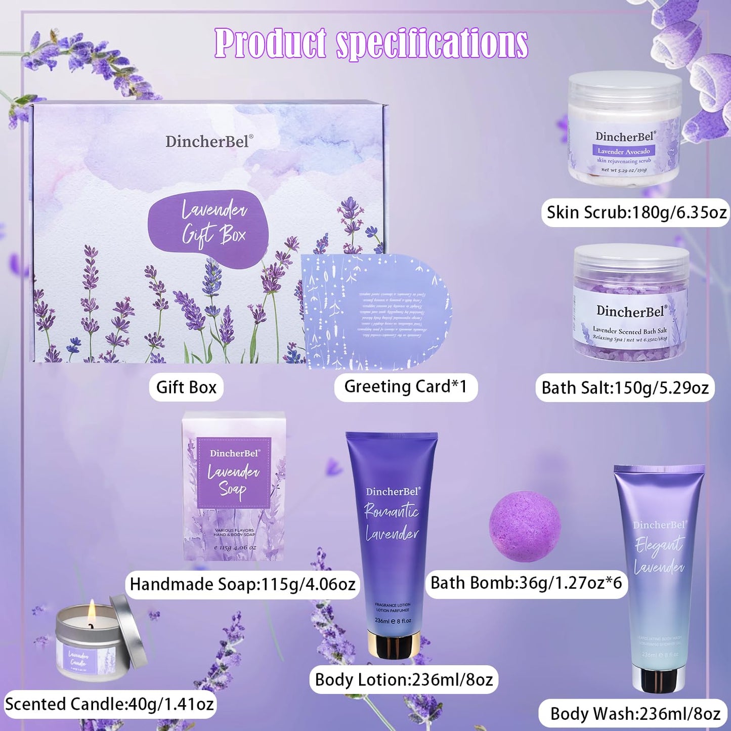 Relaxing Spa Gift Baskets for Women, Bath Spa Day Gifts for Women with Lavender Self Care Gifts - Home Spa Kit for Mom