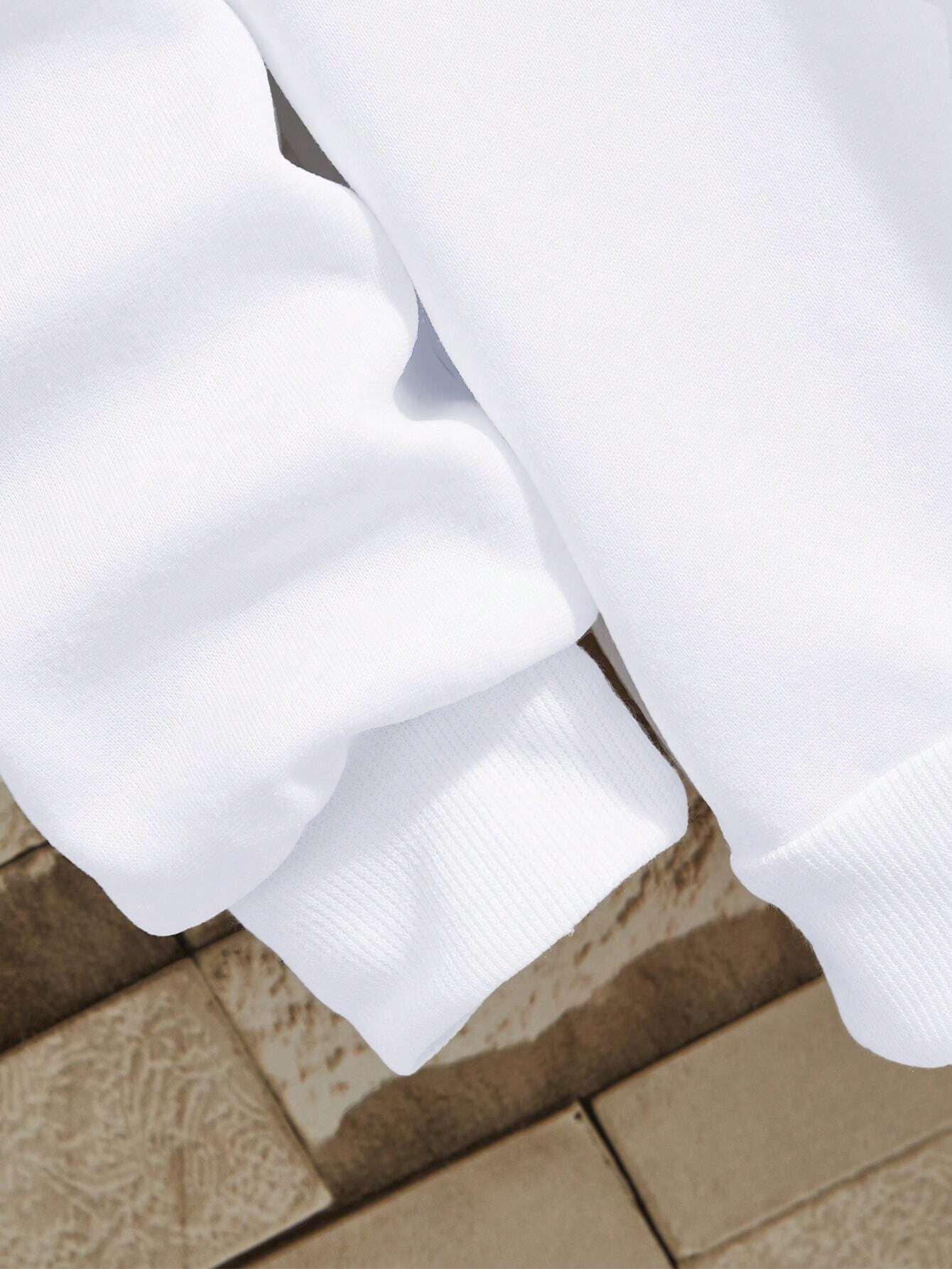 Manfinity Dauomo Men Letter Graphic Thermal Lined Sweatshirt , Fall Winter