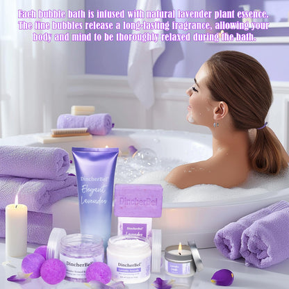 Relaxing Spa Gift Baskets for Women, Bath Spa Day Gifts for Women with Lavender Self Care Gifts - Home Spa Kit for Mom